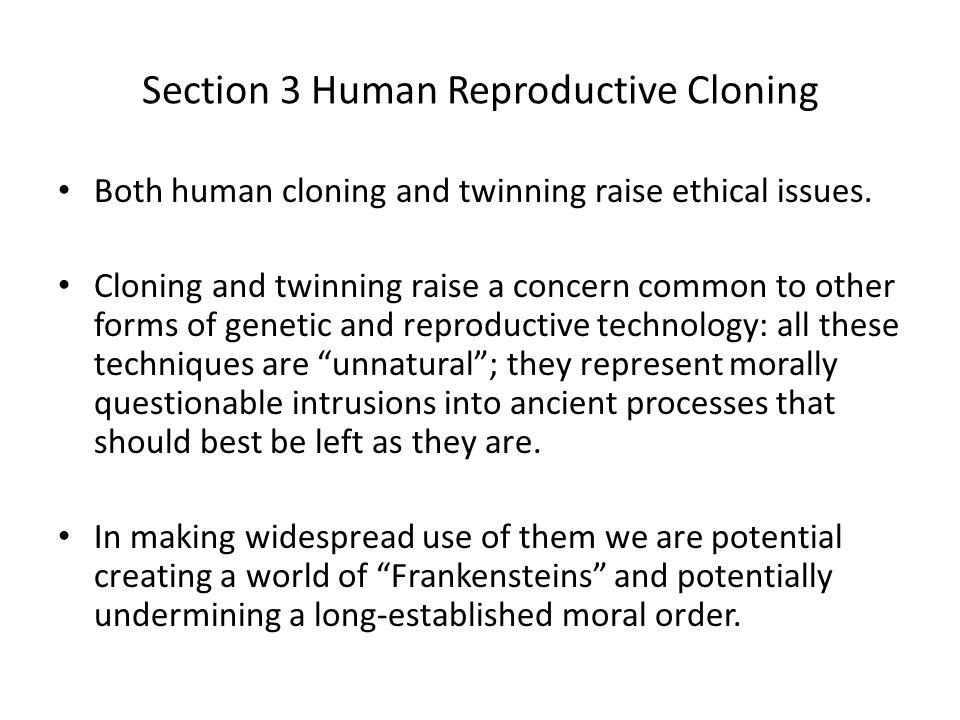 The moral issues of cloning